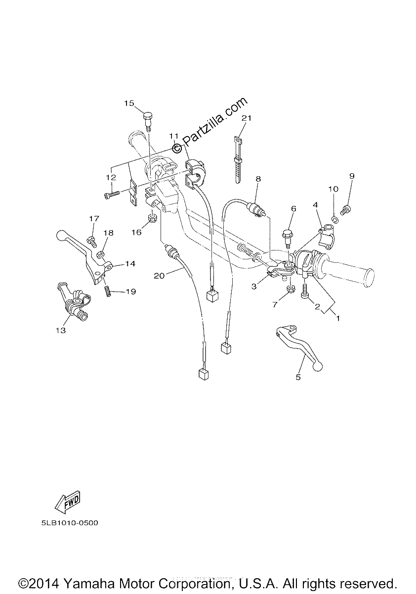 Diagrama de HANDLE SWITCH LEVER
