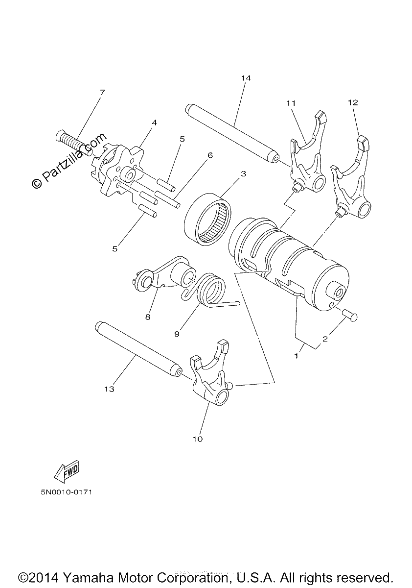 Diagrama de SHIFT CAM FORK