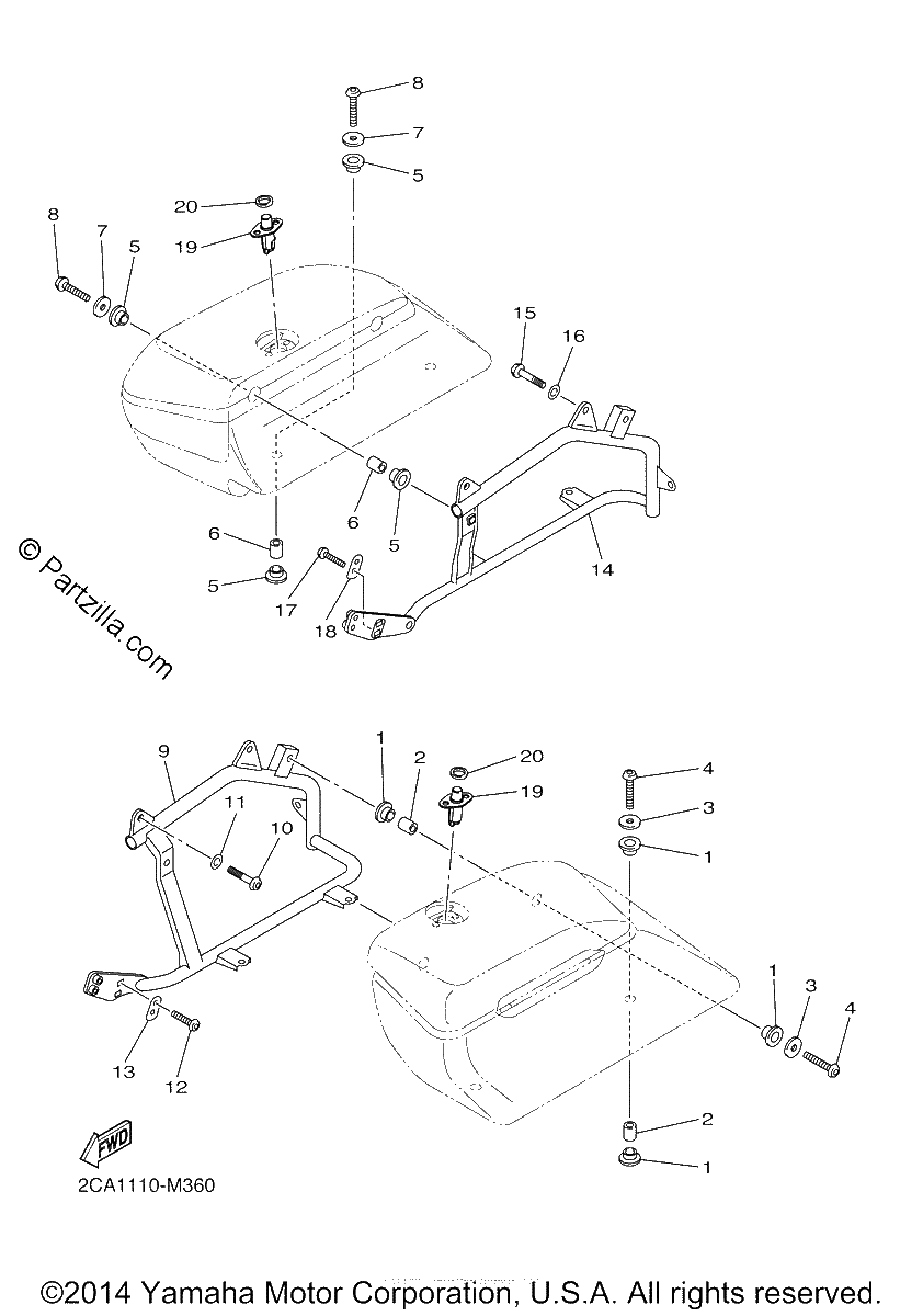 Diagrama de SADDLEBAG MOUNTING