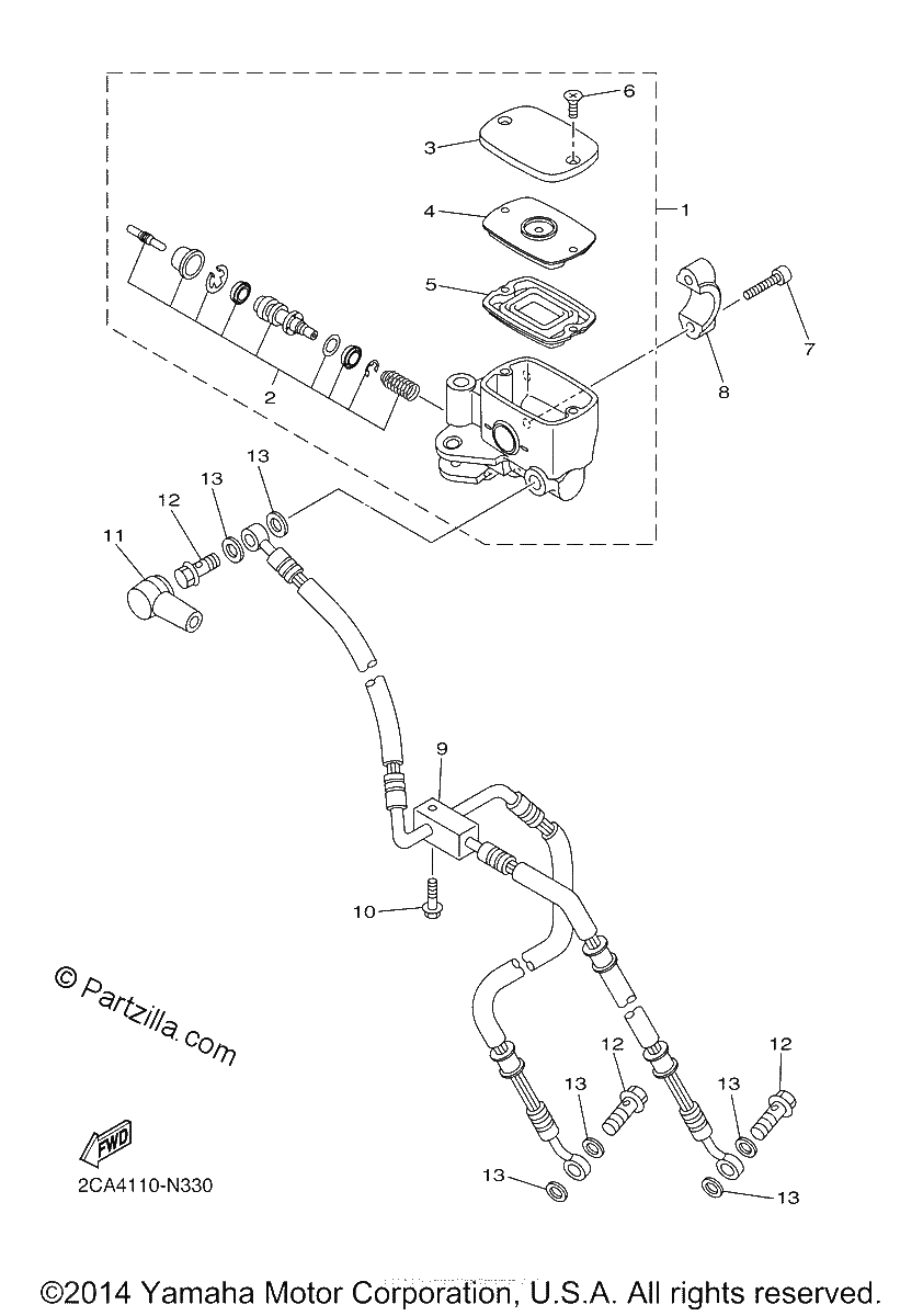 Diagrama de FRONT MASTER CYLINDER