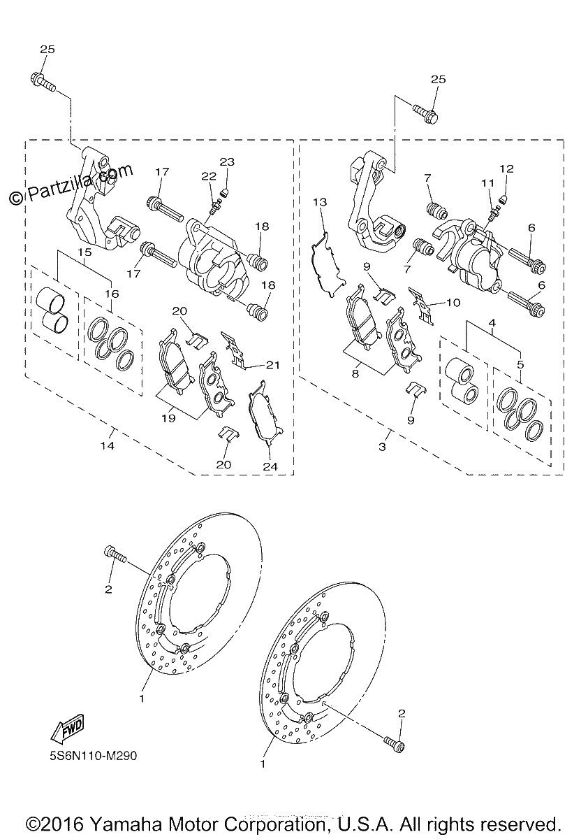 Diagrama de FRONT BRAKE CALIPER