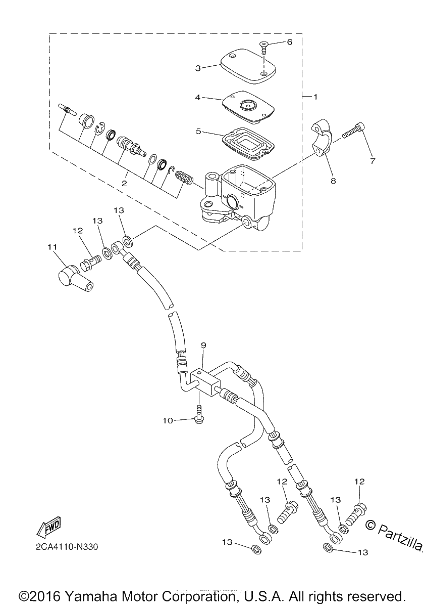 Diagrama de FRONT MASTER CYLINDER