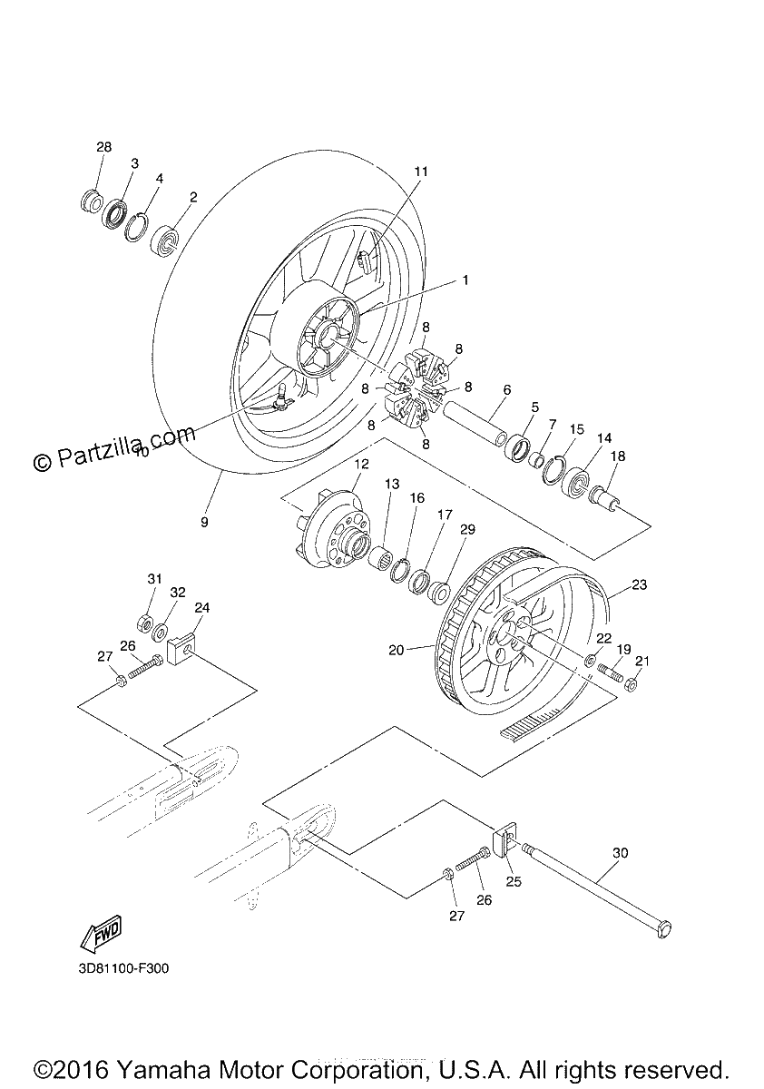 Diagrama de REAR WHEEL