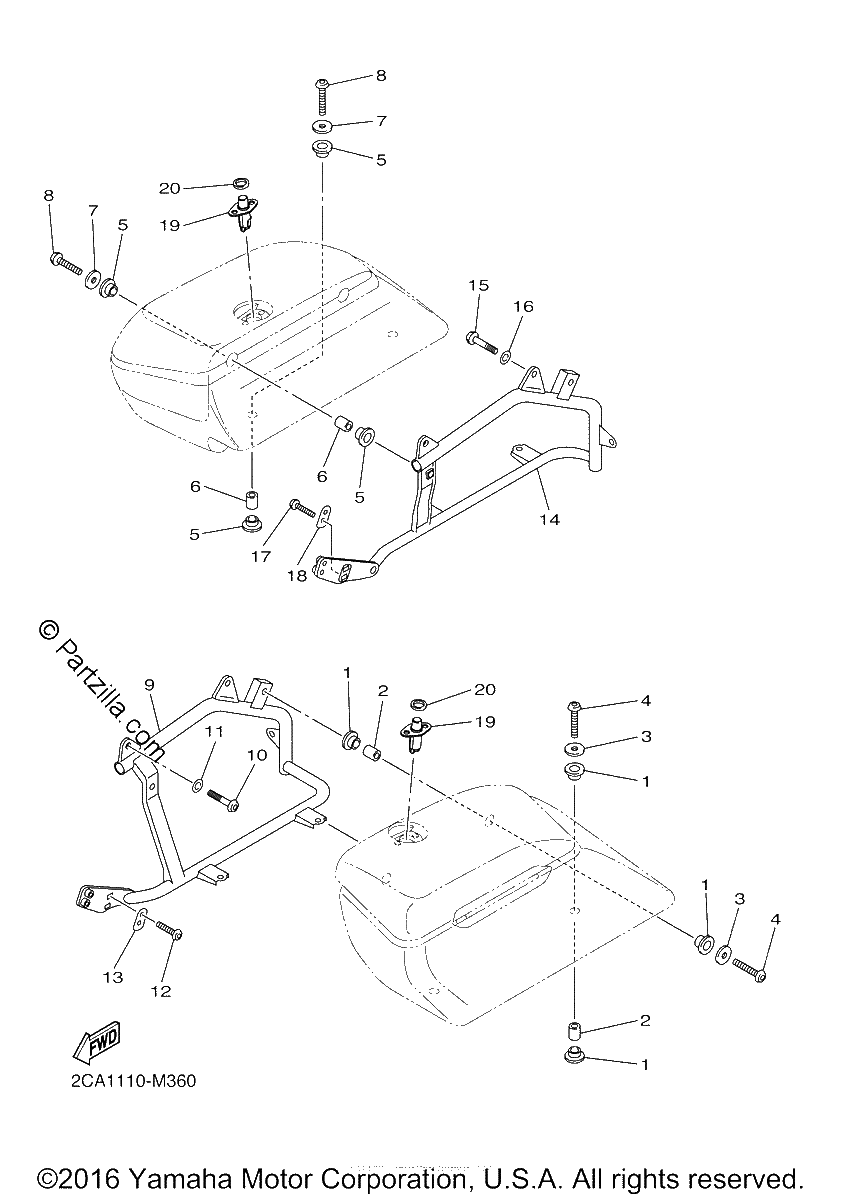 Diagrama de SADDLEBAG MOUNTING