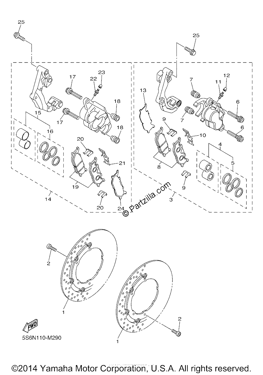 Diagrama de FRONT BRAKE CALIPER