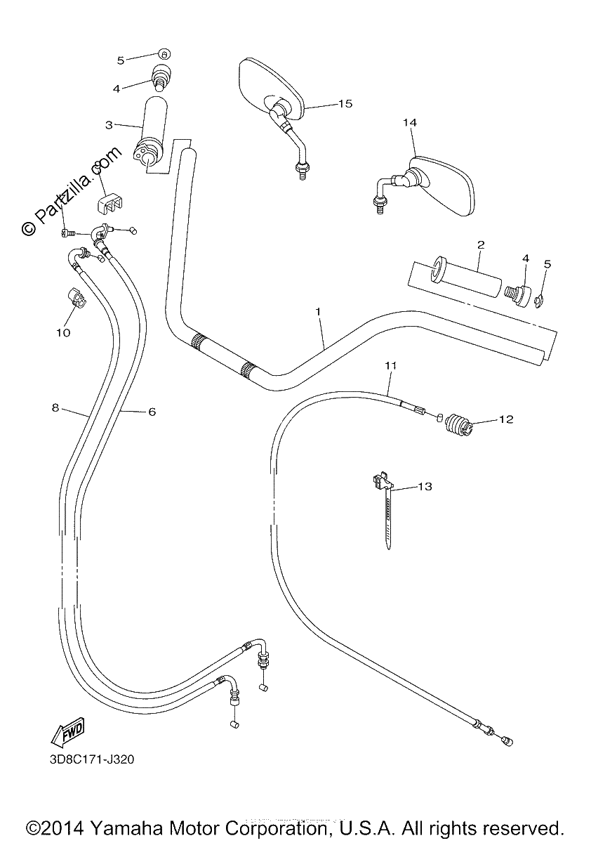 Diagrama de STEERING HANDLE CABLE