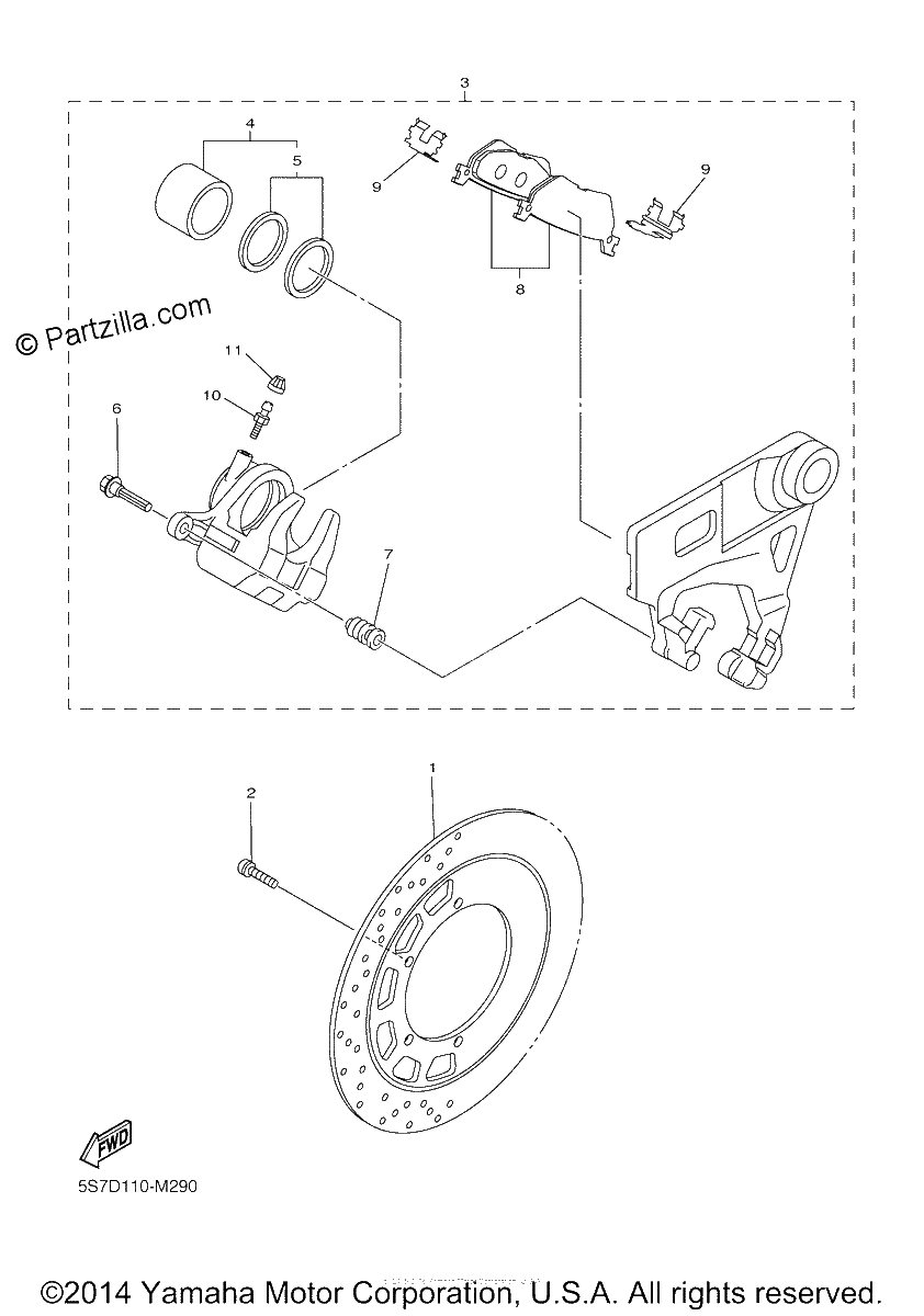 Diagrama de REAR BRAKE CALIPER