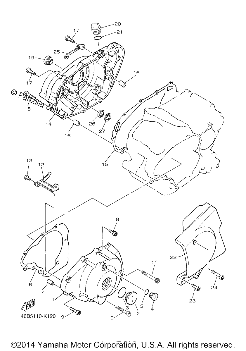 Diagrama de CRANKCASE COVER 1
