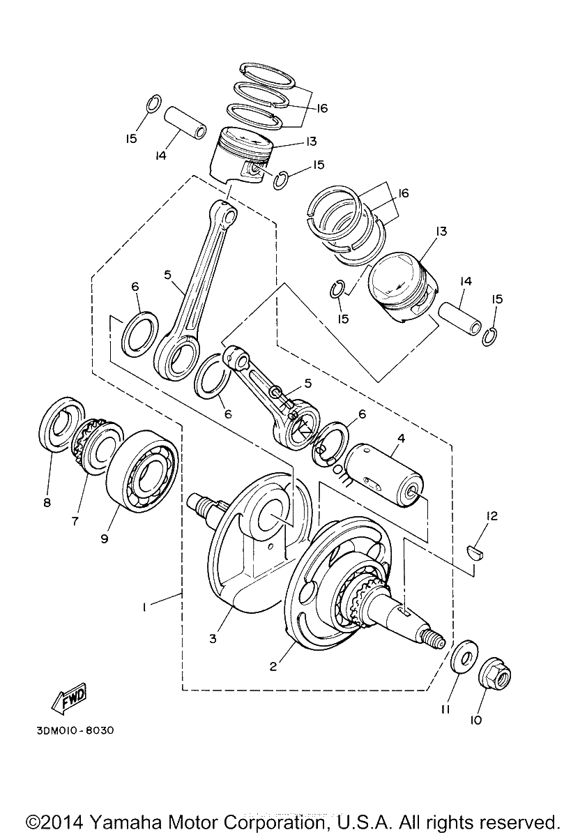 Diagrama de CRANKSHAFT PISTON