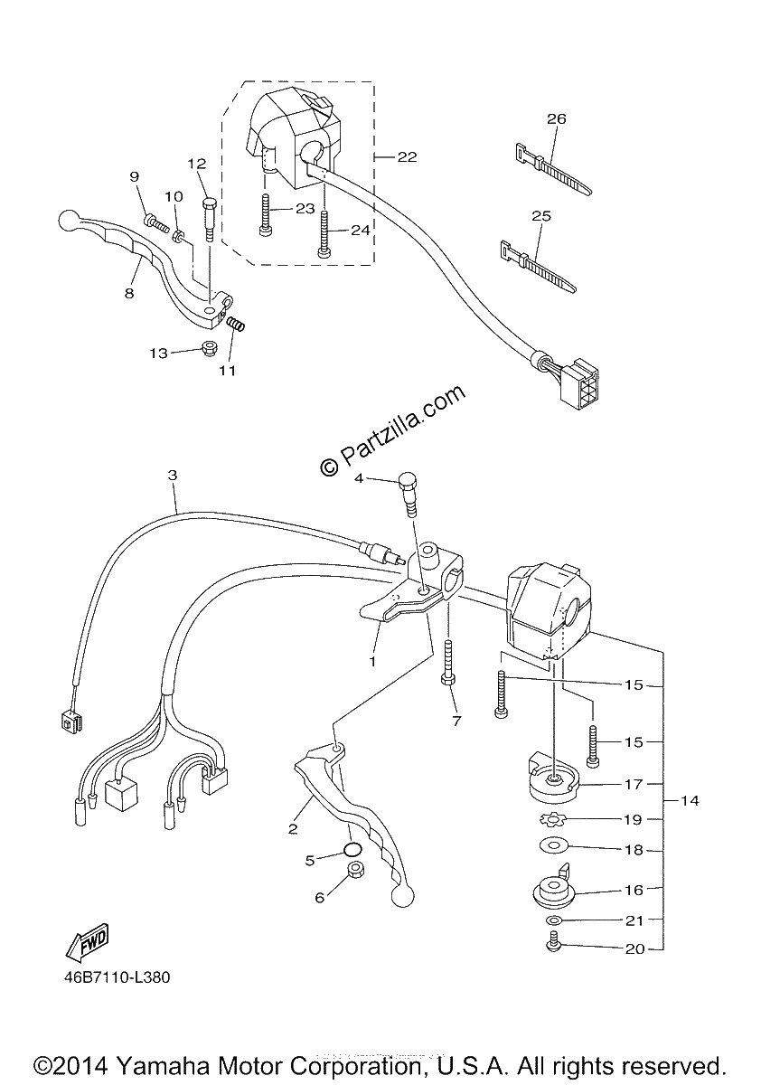 Diagrama de HANDLE SWITCH LEVER
