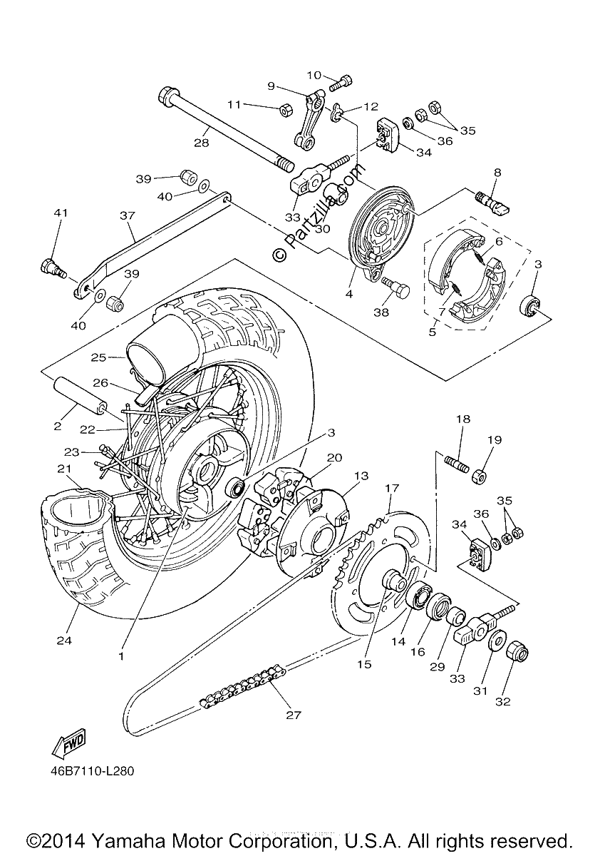 Diagrama de REAR WHEEL