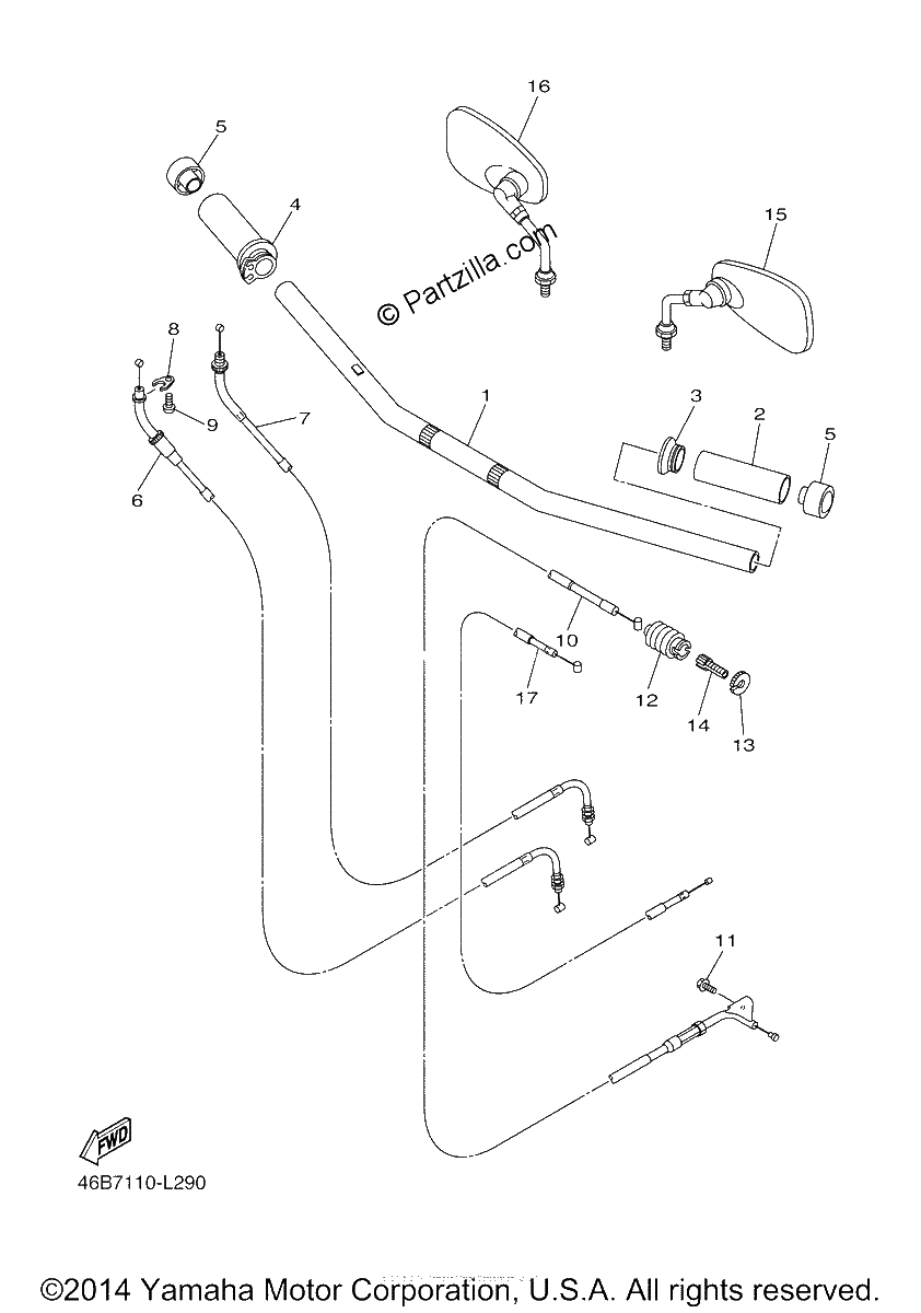 Diagrama de STEERING HANDLE CABLE