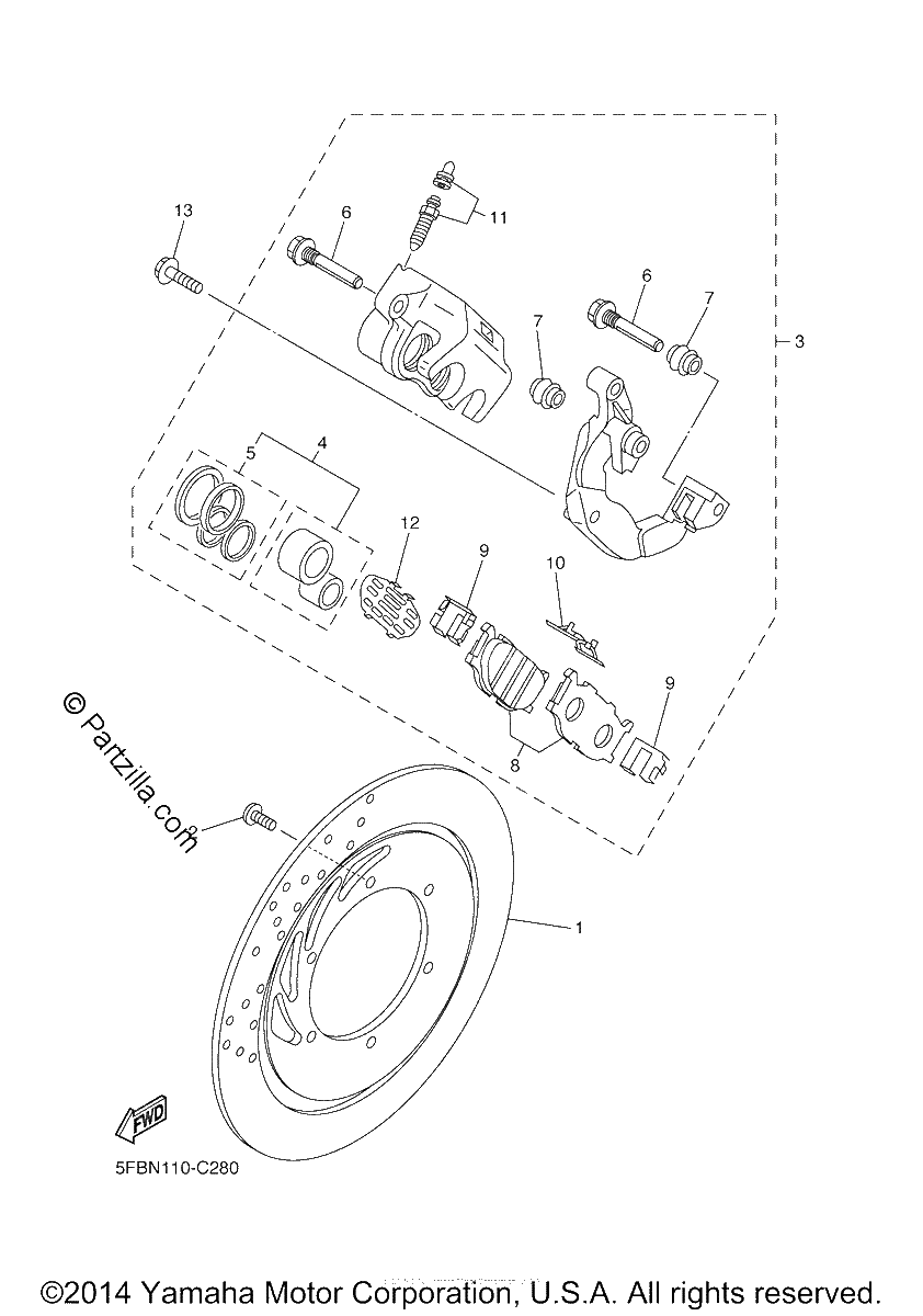 Diagrama de FRONT BRAKE CALIPER