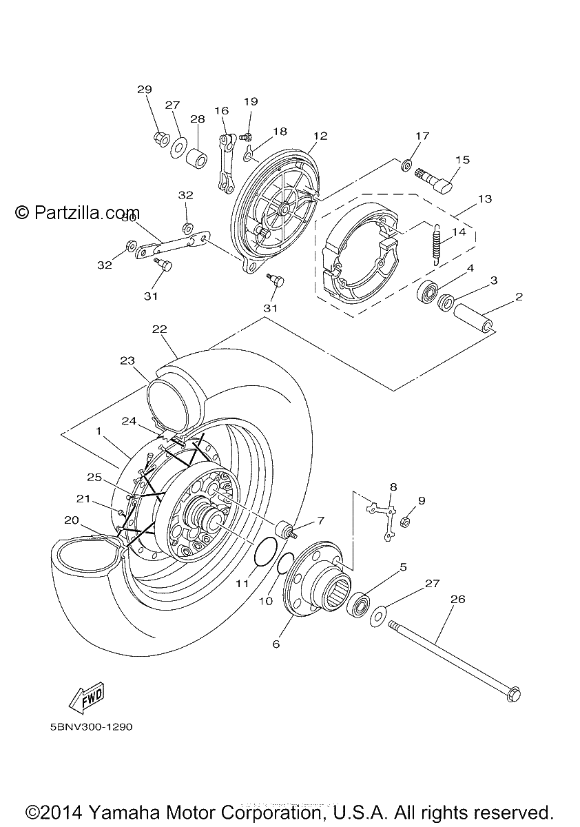 Diagrama de REAR WHEEL