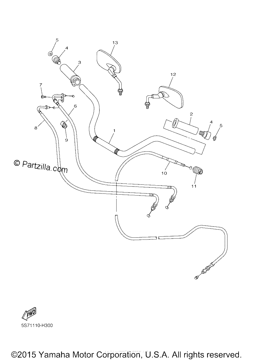 Diagrama de STEERING HANDLE CABLE