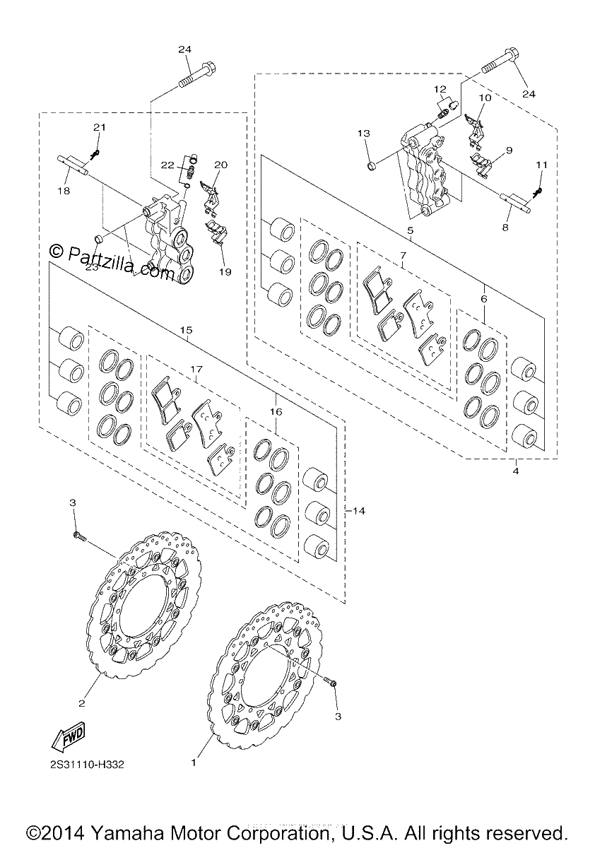 Diagrama de FRONT BRAKE CALIPER