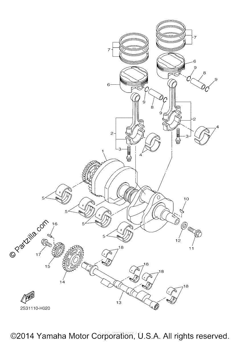 Diagrama de CRANKSHAFT PISTON