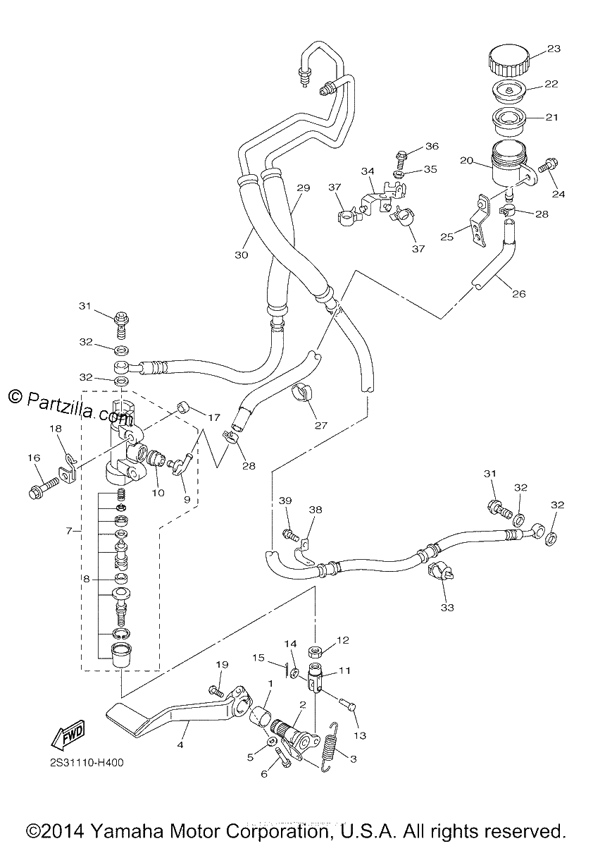 Diagrama de REAR MASTER CYLINDER