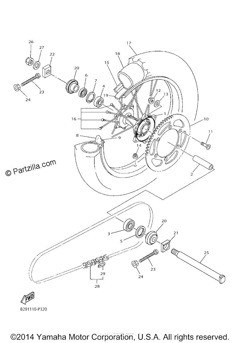 Diagrama de REAR WHEEL
