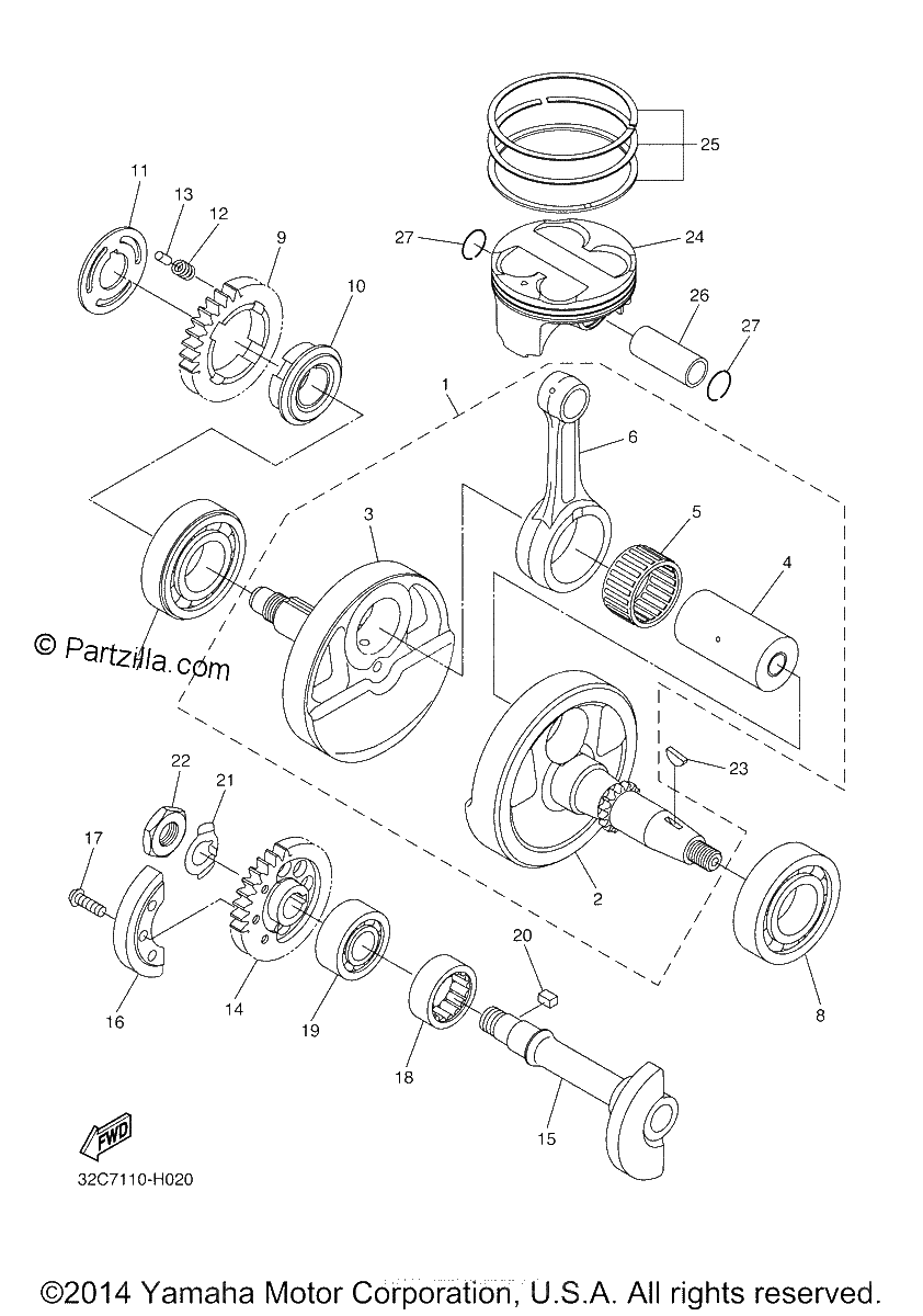 Diagrama de CRANKSHAFT PISTON