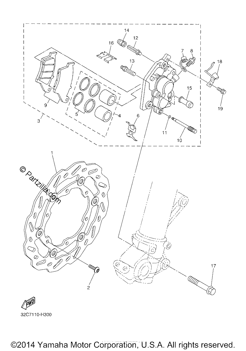 Diagrama de FRONT BRAKE CALIPER