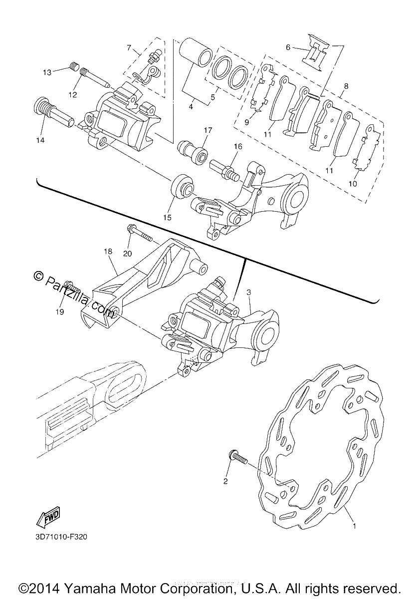 Diagrama de REAR BRAKE CALIPER