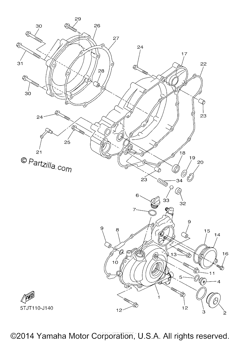 Diagrama de CRANKCASE COVER 1