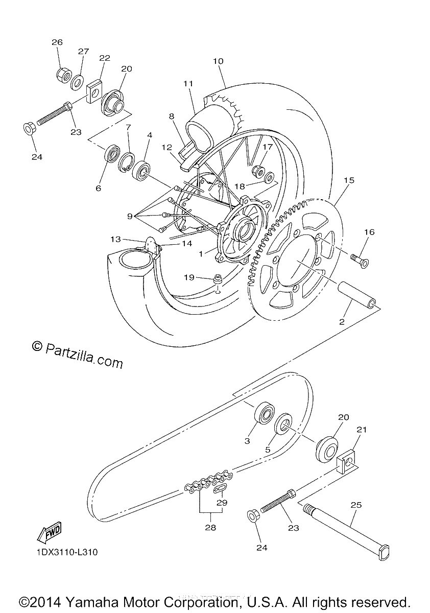 Diagrama de REAR WHEEL