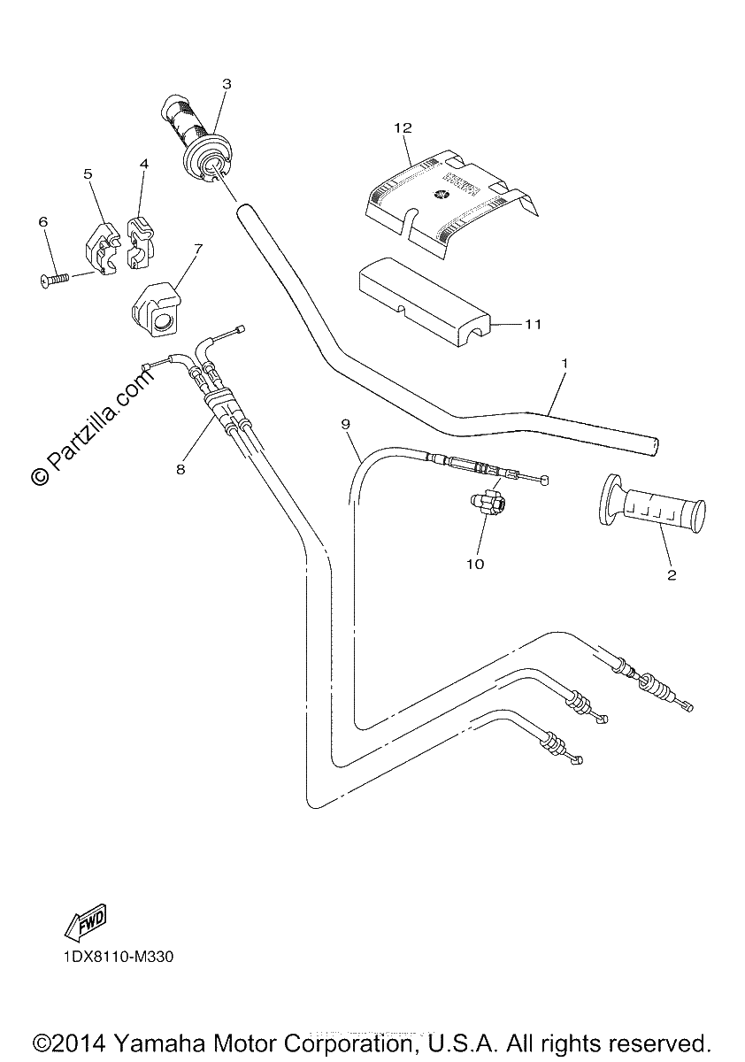 Diagrama de STEERING HANDLE CABLE
