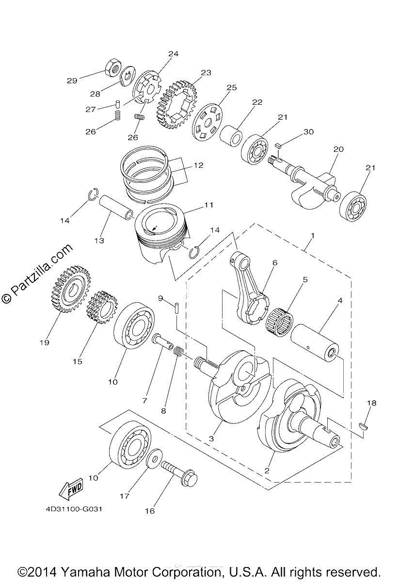 Diagrama de CRANKSHAFT PISTON