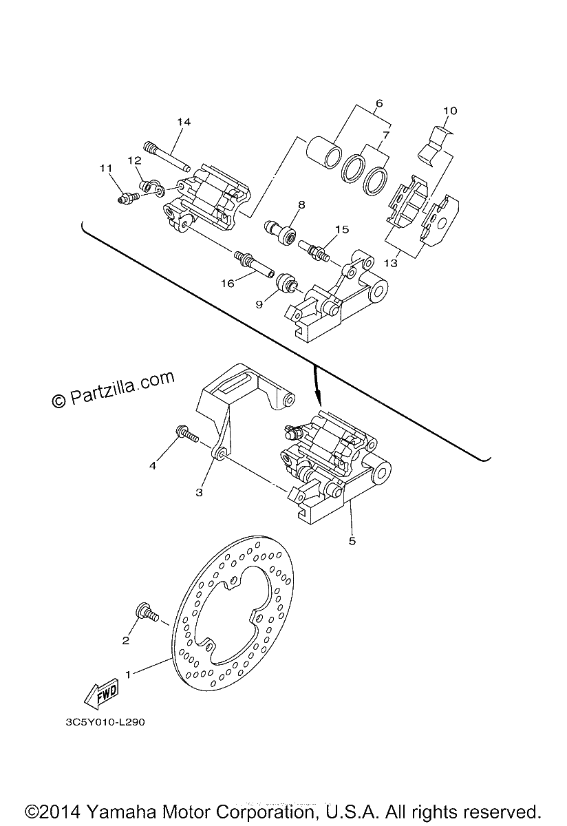 Diagrama de REAR BRAKE CALIPER