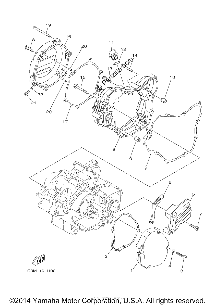 Diagrama de CRANKCASE COVER 1