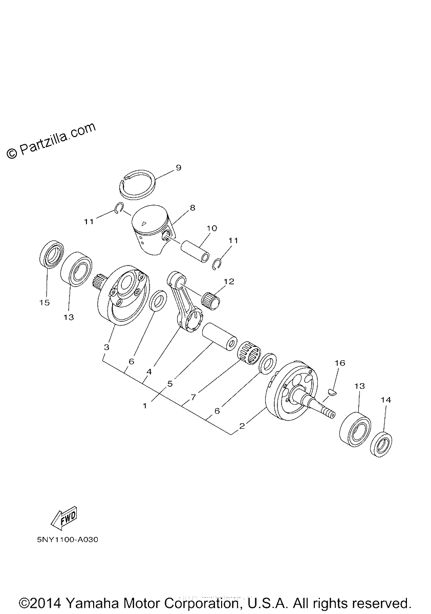 Diagrama de CRANKSHAFT PISTON