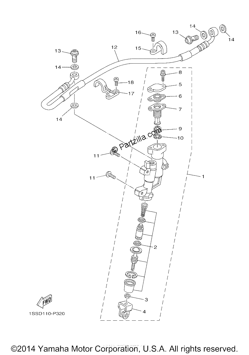 Diagrama de REAR MASTER CYLINDER