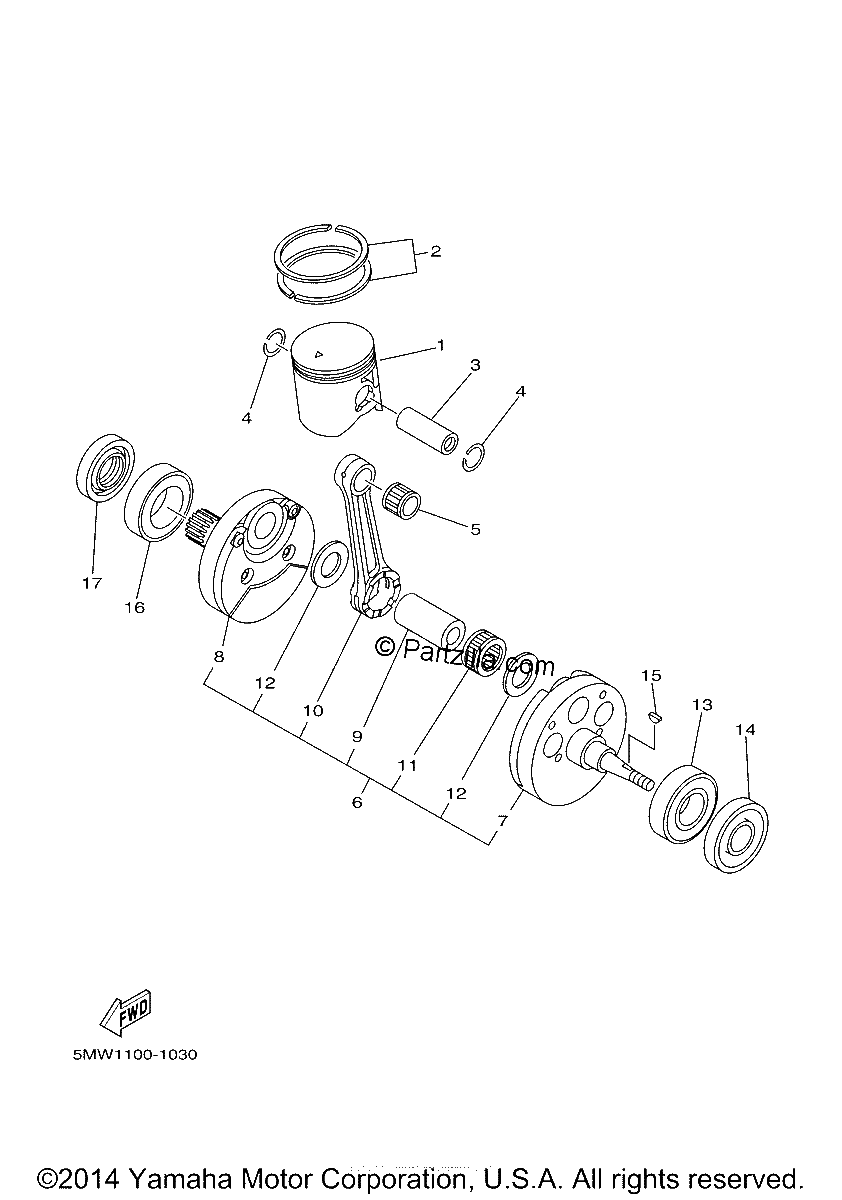 Diagrama de CRANKSHAFT PISTON