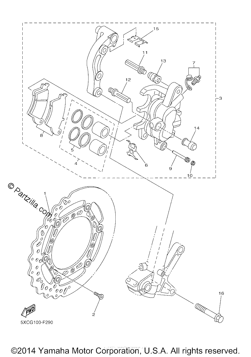 Diagrama de FRONT BRAKE CALIPER