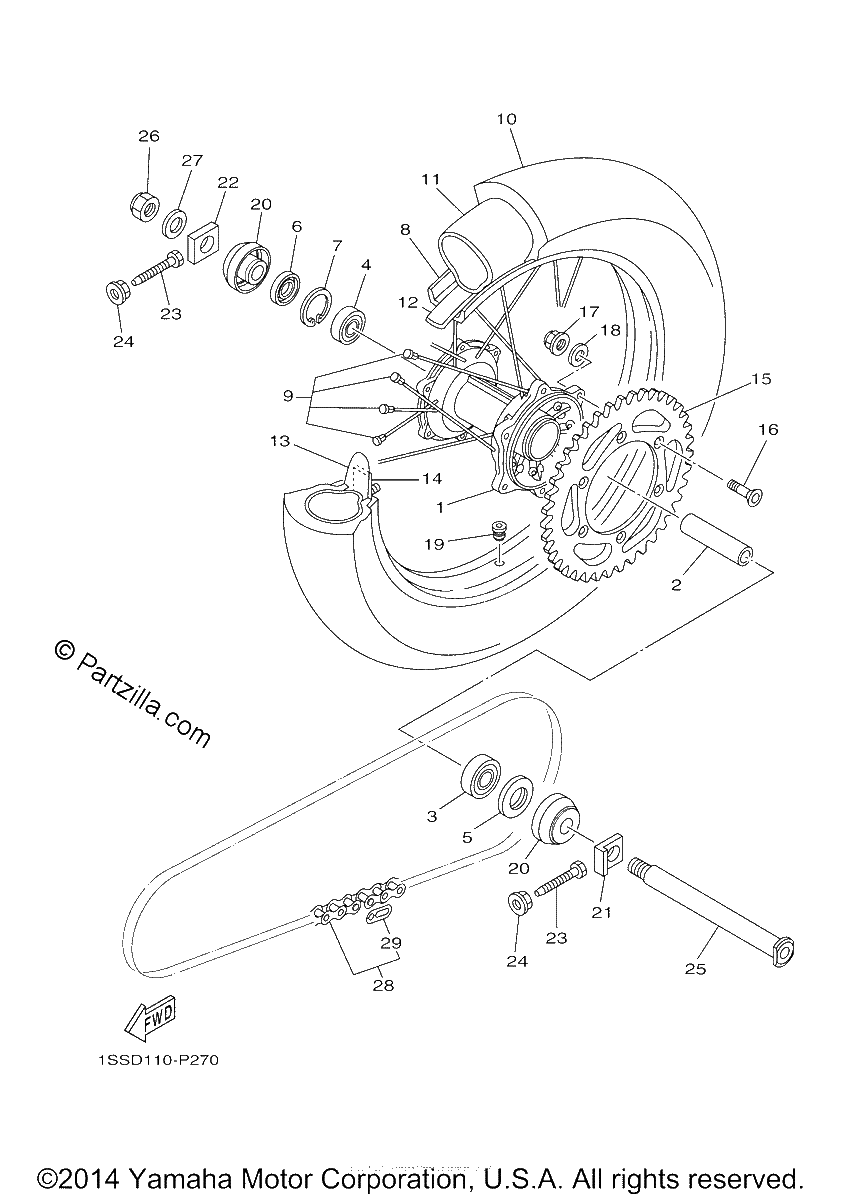 Diagrama de REAR WHEEL