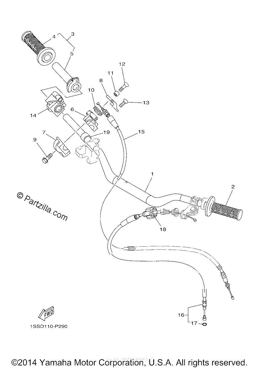 Diagrama de STEERING HANDLE CABLE