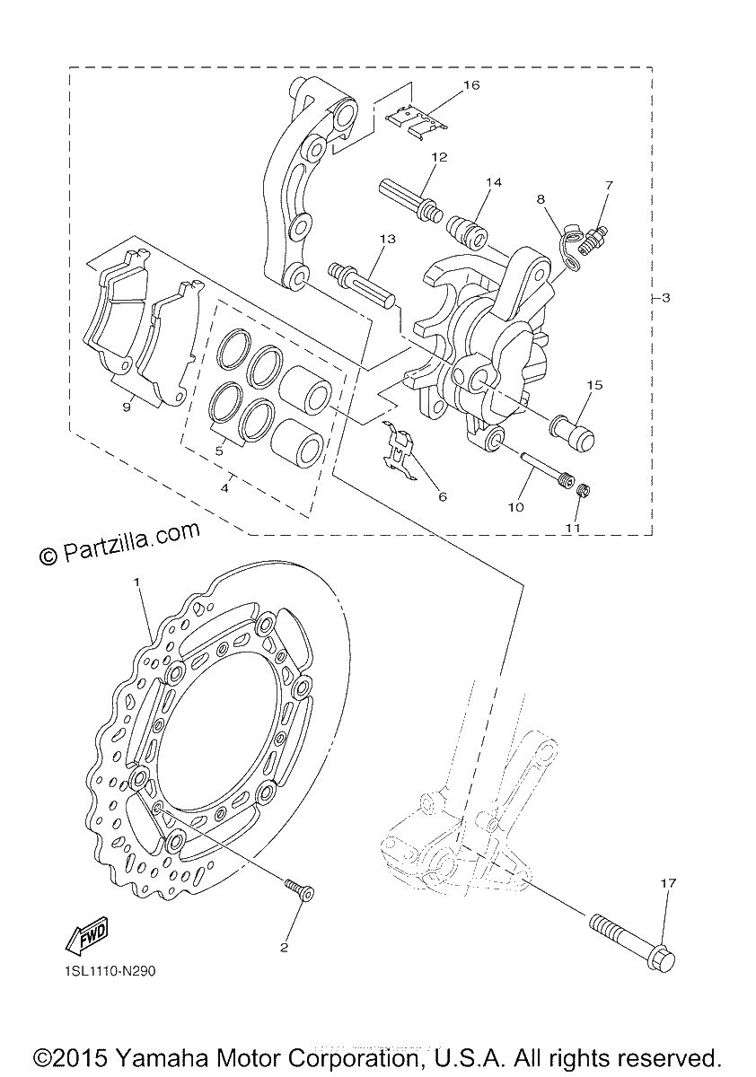 Diagrama de FRONT BRAKE CALIPER