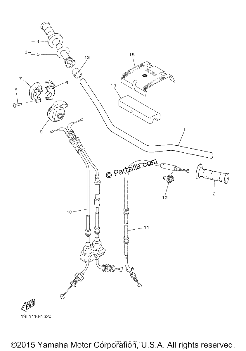 Diagrama de STEERING HANDLE CABLE