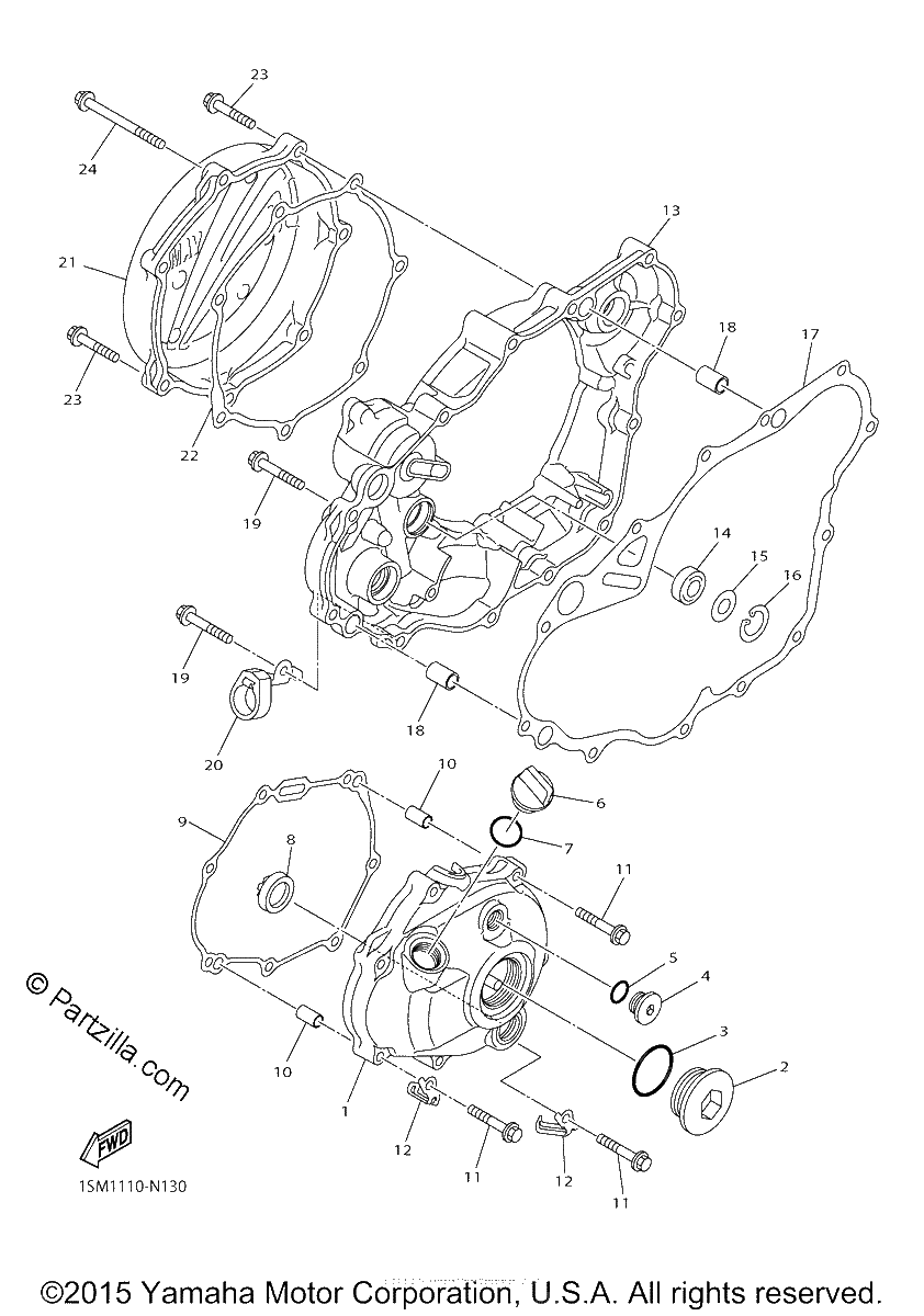 Diagrama de CRANKCASE COVER 1