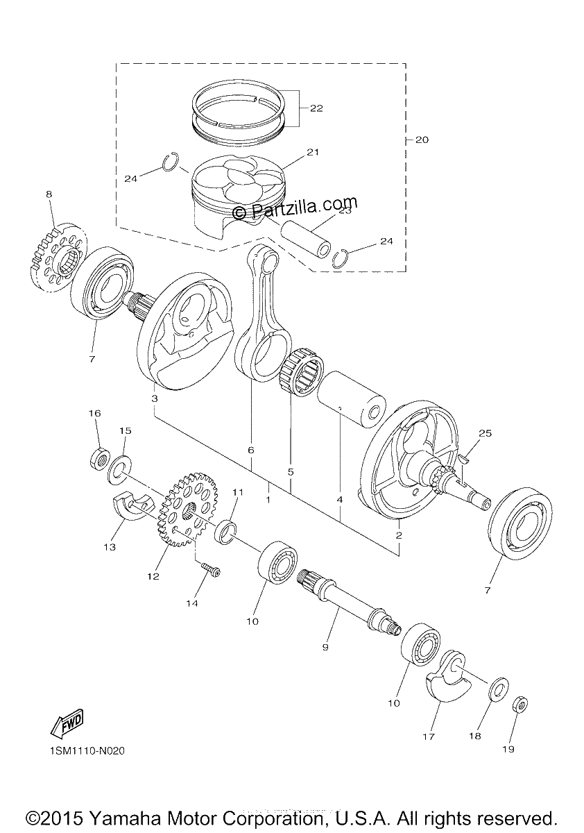 Diagrama de CRANKSHAFT PISTON
