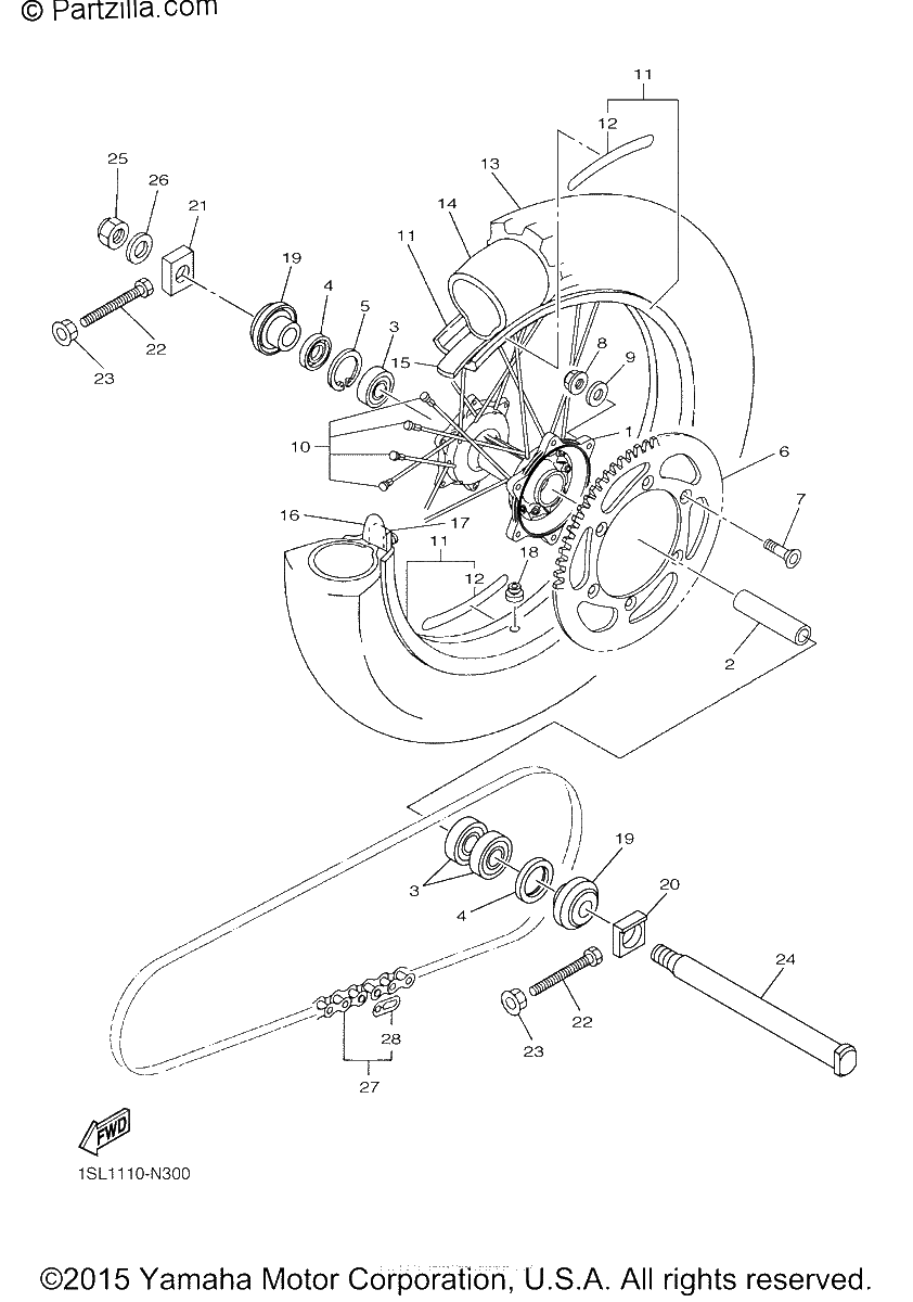 Diagrama de REAR WHEEL