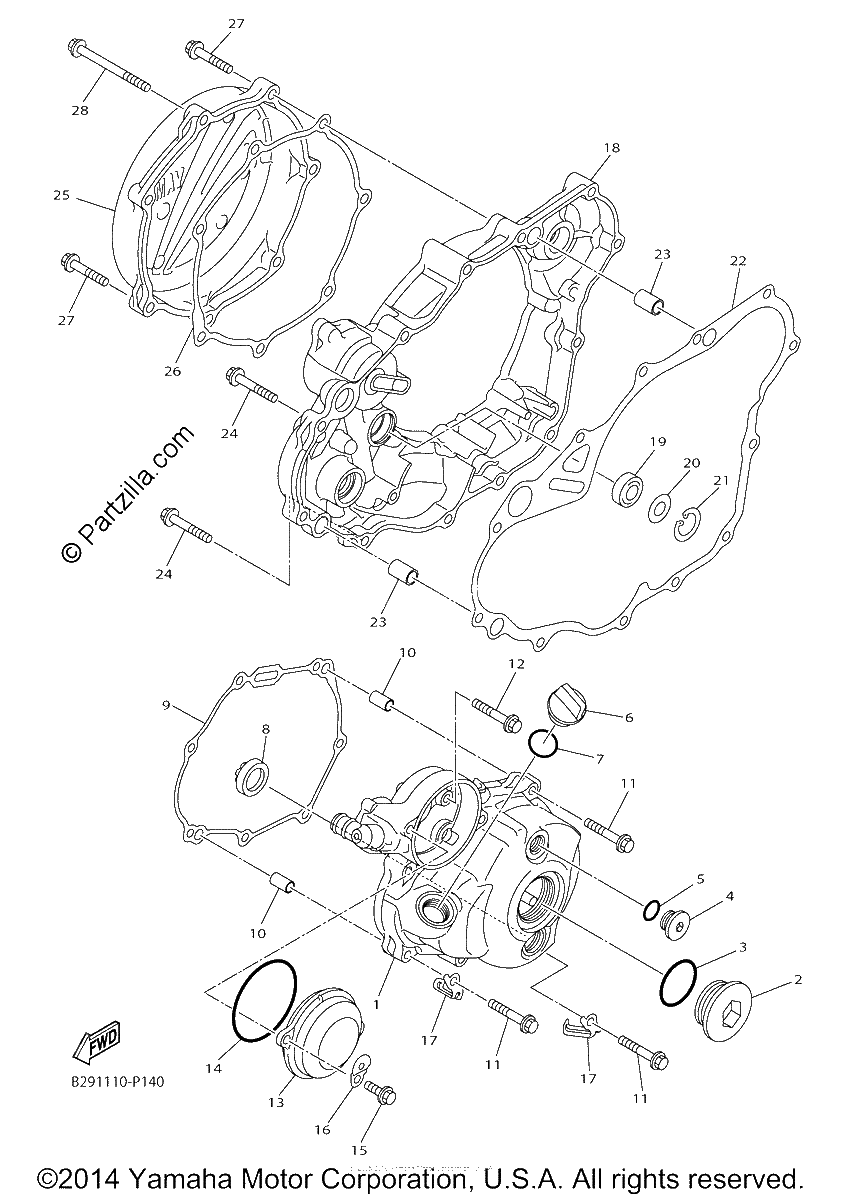Diagrama de CRANKCASE COVER 1