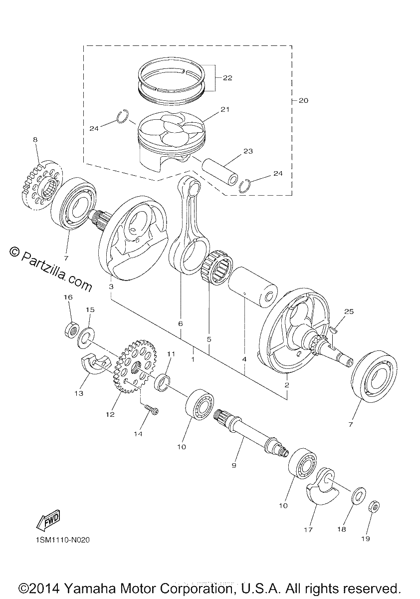Diagrama de CRANKSHAFT PISTON