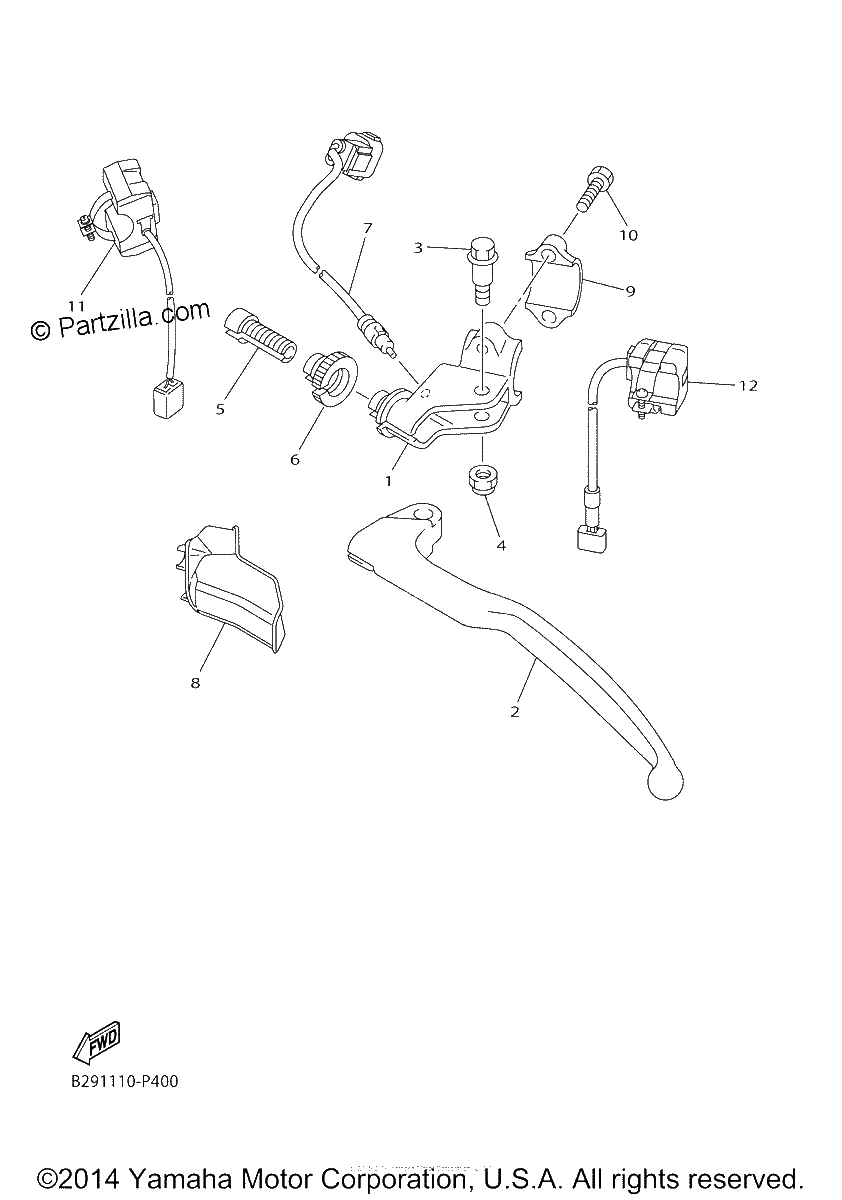 Diagrama de HANDLE SWITCH LEVER
