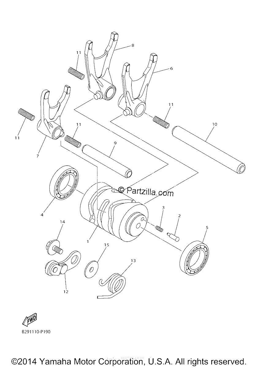 Diagrama de SHIFT CAM FORK