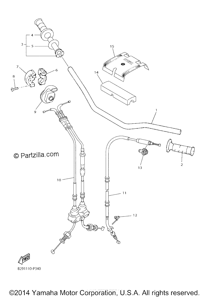 Diagrama de STEERING HANDLE CABLE