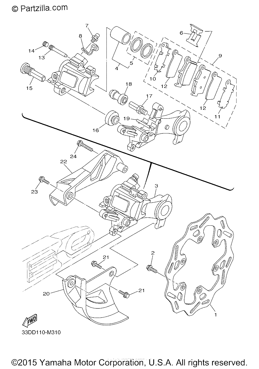 Diagrama de REAR BRAKE CALIPER