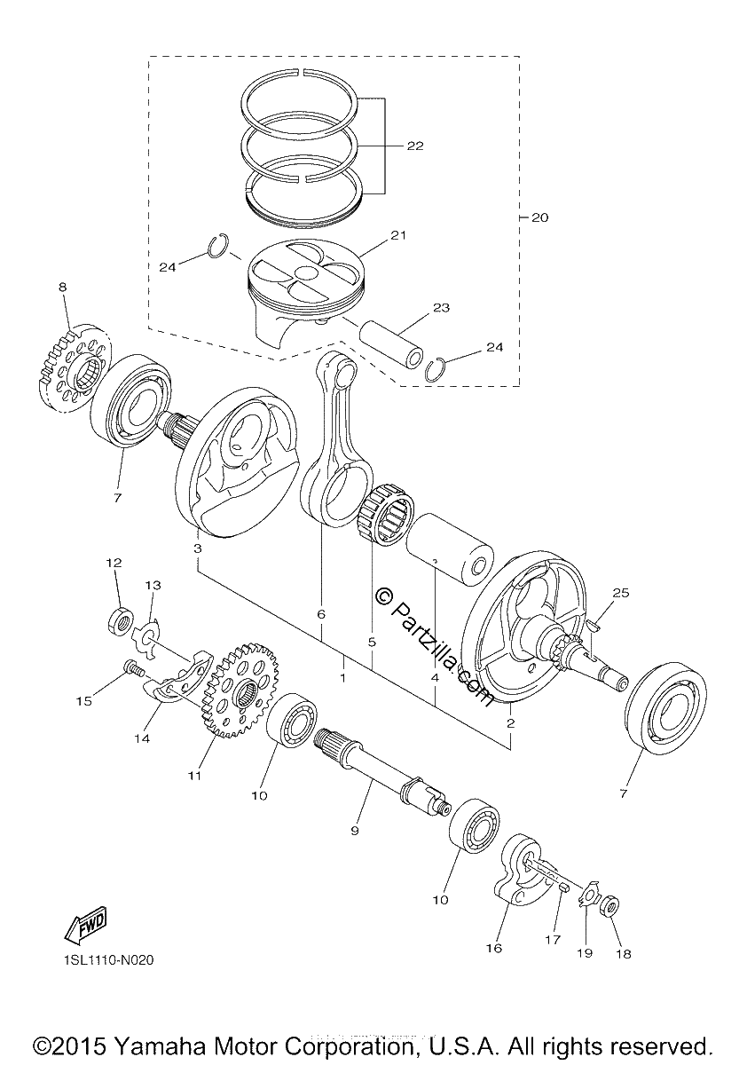 Diagrama de CRANKSHAFT PISTON